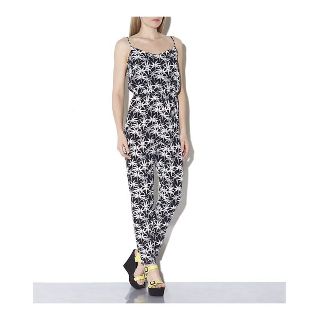 palm tree print jumpsuit