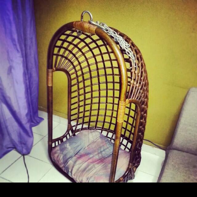 2nd Hand Rattan Swing Chair, Furniture & Home Living, Furniture, Chairs