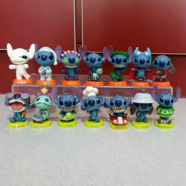 Disney Runa Toyful Bobblehead Stitch Figure Set Of 7, Hobbies & Toys