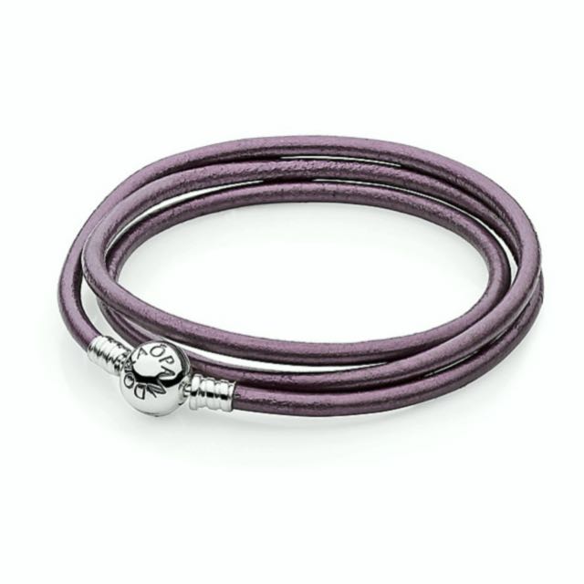 Purple leather bracelet pandora sale