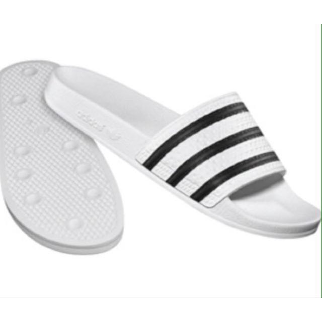 all white adidas sandals