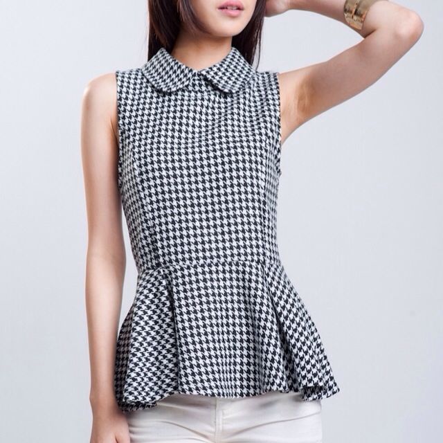 houndstooth peplum top