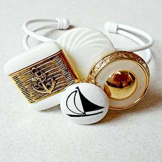 Nautical Style Vintage Button Bangle