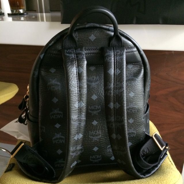 MCM Small Small Studded Backpack Black 