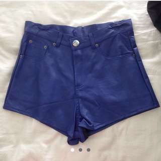 BN Pleather / Faux Leather Blue Shorts