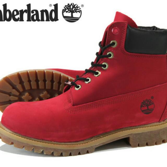 red timberland boots