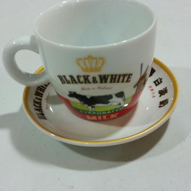 black & white evaporated milk advertising cup n saucer, Furniture