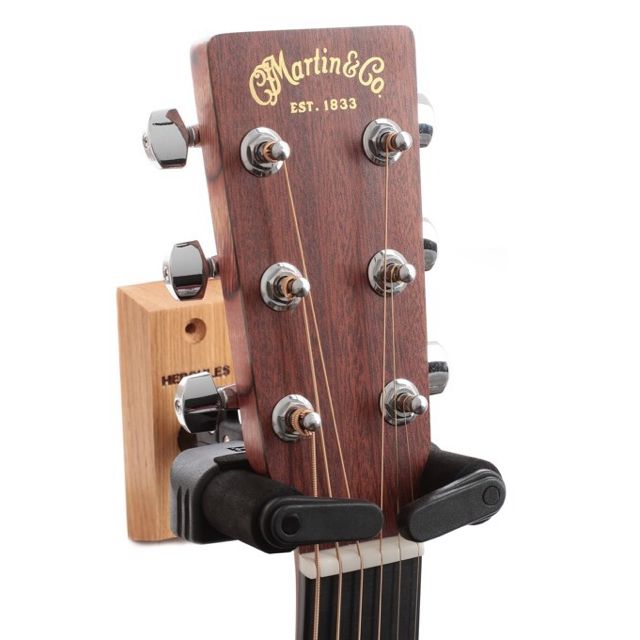 Hercules Guitar Hanger Wood Wall Mount Swivels W/ Auto Grip System