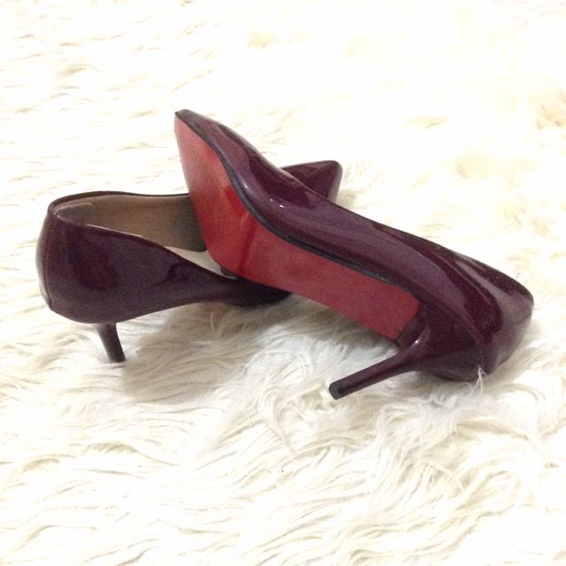 Red Soled Dark Red Stilettos Women s Fashion Footwear Flats on Carousell