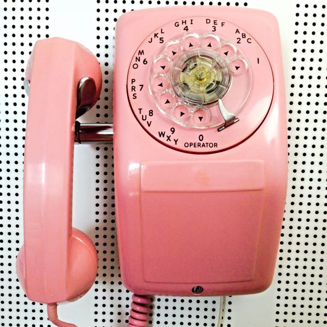 Vintage Wall Phone AE90 Model. Rare Pink Colour, Hobbies & Toys