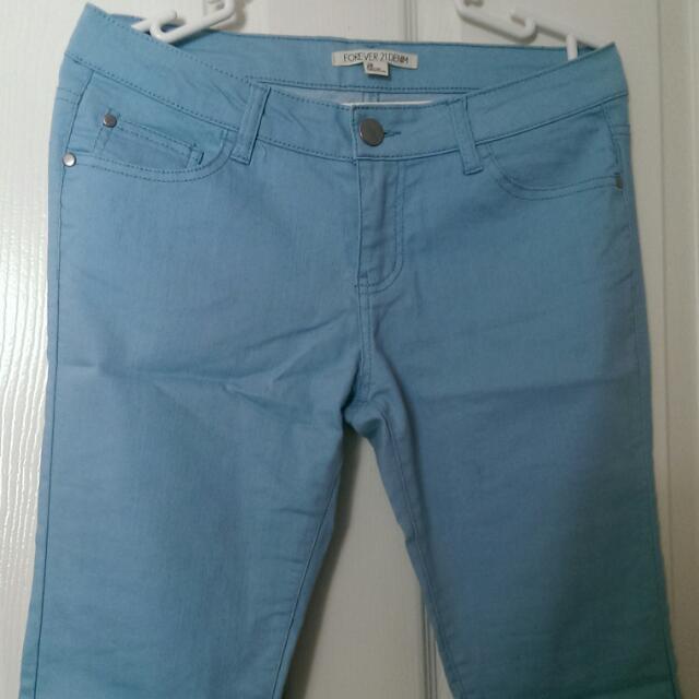 Brand New Forever 21 Pastel Blue Jeans Women s Fashion Bottoms Other Bottoms on Carousell