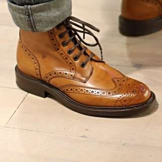 Mens black brogue hot sale boots sale