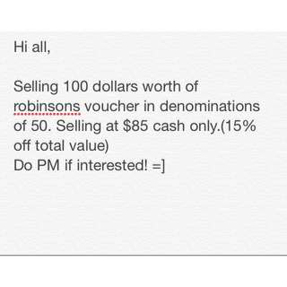 $100 Robinsons Voucher