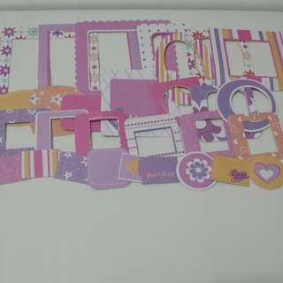 (Reserved ) 29pcs Scrapbook Frames & Embellishment