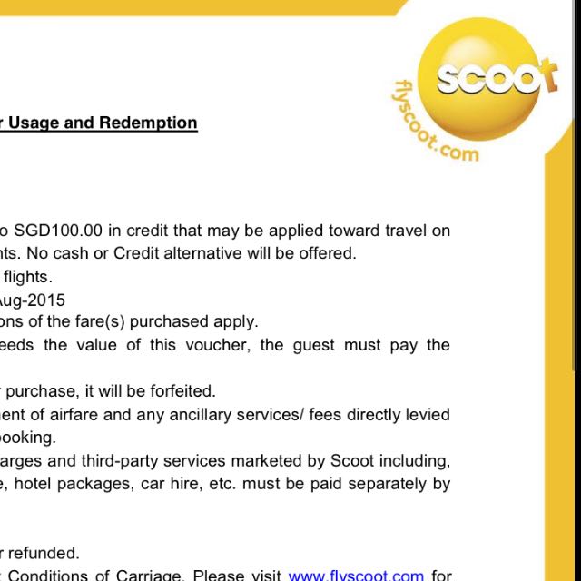100 Scoot Air Ticket Voucher Selling For 70!!!, Tickets & Vouchers