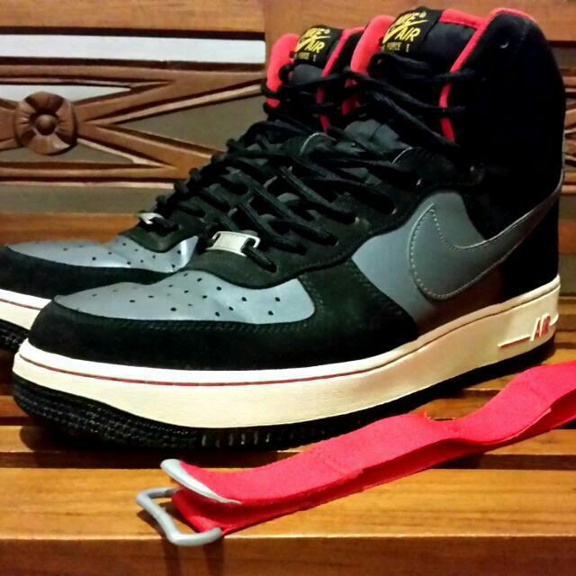 air force 1 high black and red