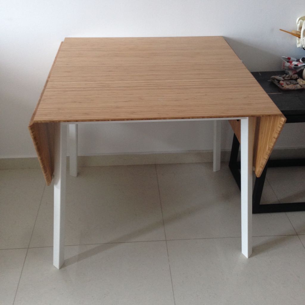 Ikea Dining Table Bamboo White Furniture On Carou Photo
