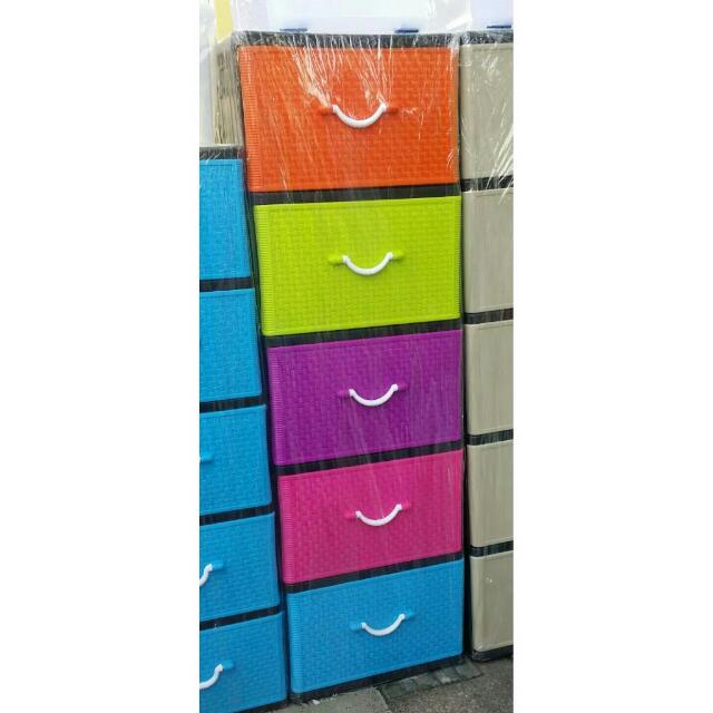 multi coloured storage drawers