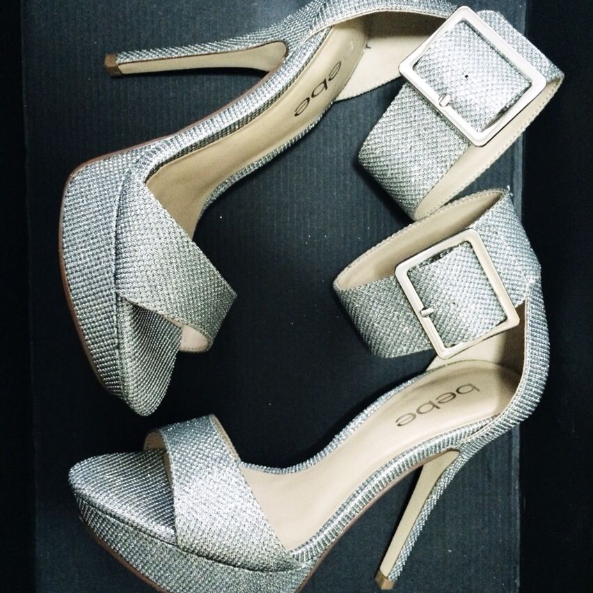 Bebe silver heels outlet