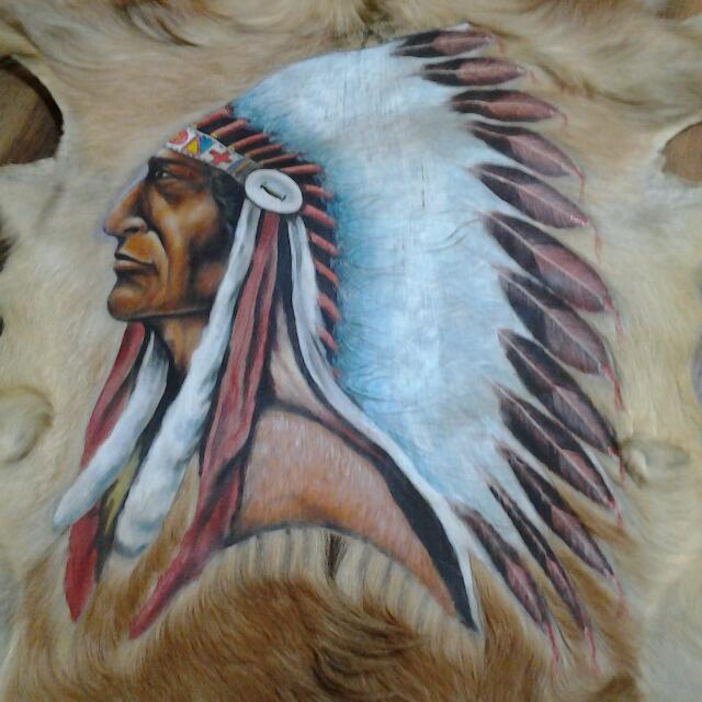 Price Reduced Hand Painted Native American Indian Chief On A