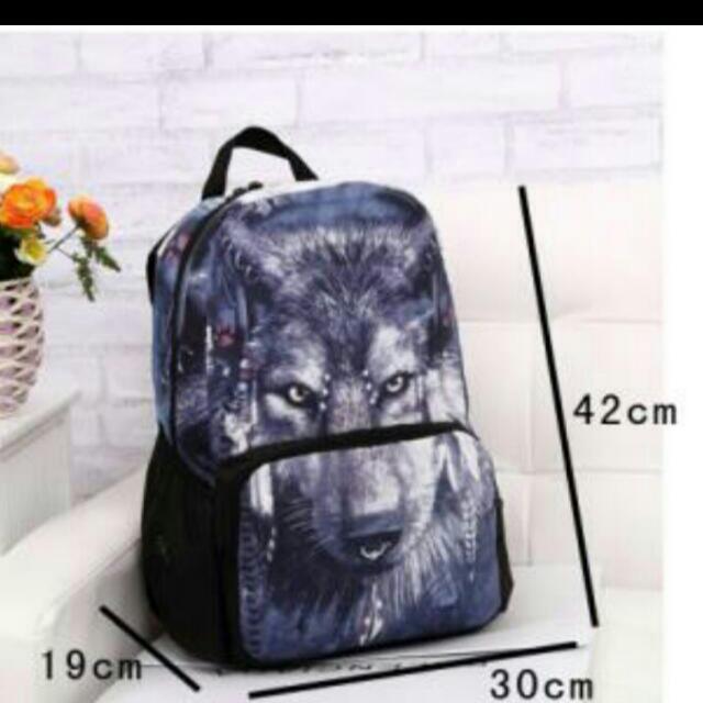 Wolf Backpack, Men's Fashion, Bags, Backpacks on Carousell
