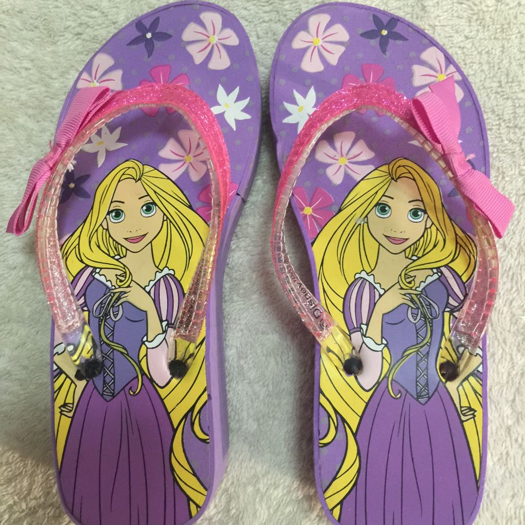 Disney Princess Rapunzel Platform Flip Flops Girls Toddlers Tangled Pink Purple