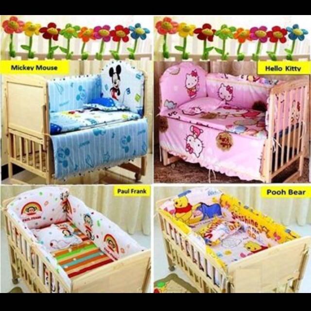 Brand New Baby Wooden Cot 100 Only Optional Bedding Set 40