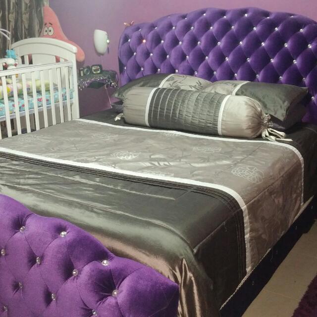 Diamond studded store bed frame