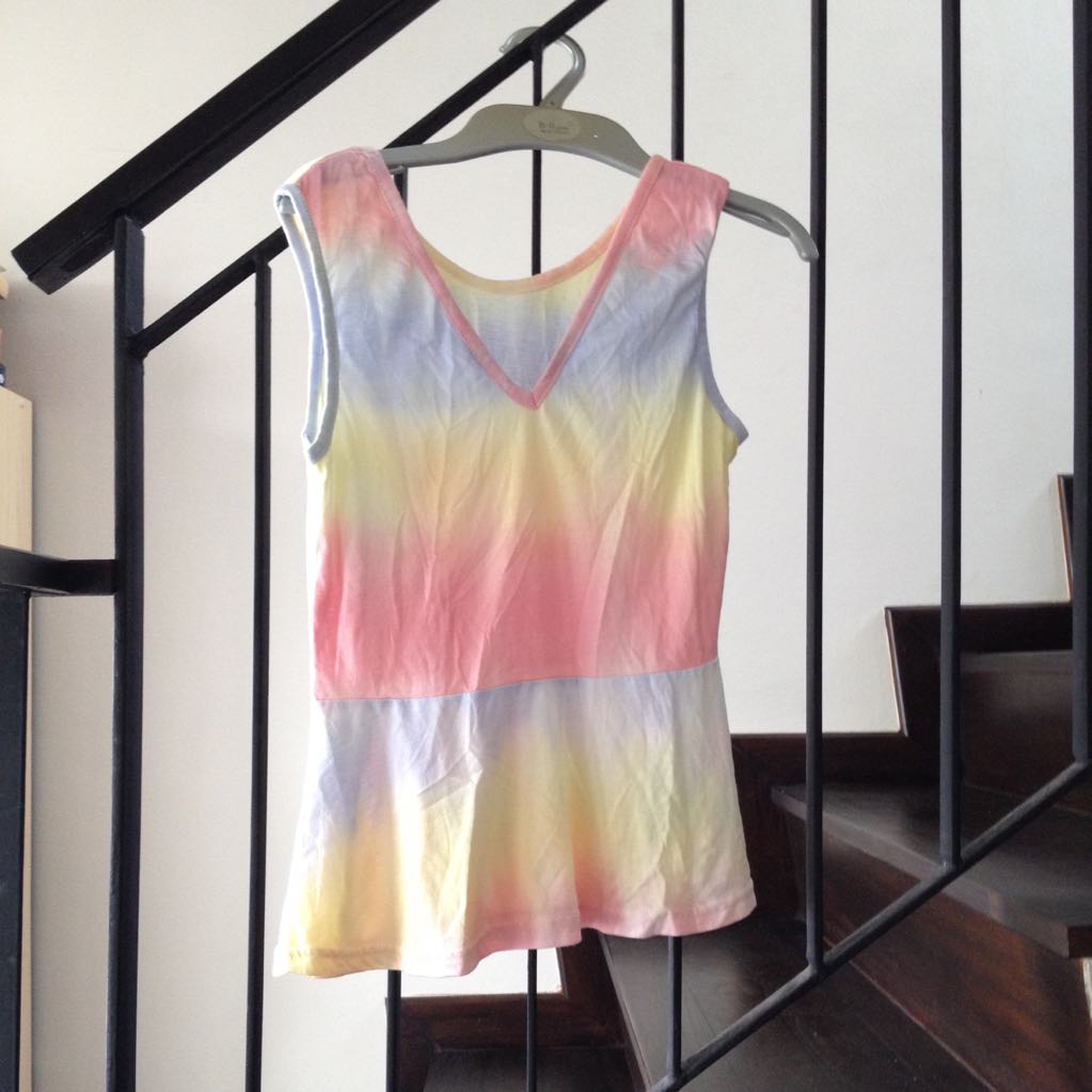 rainbow peplum top