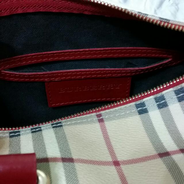 Burberry Bag With Red Handle