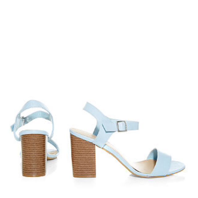 Pastel blue block heels online