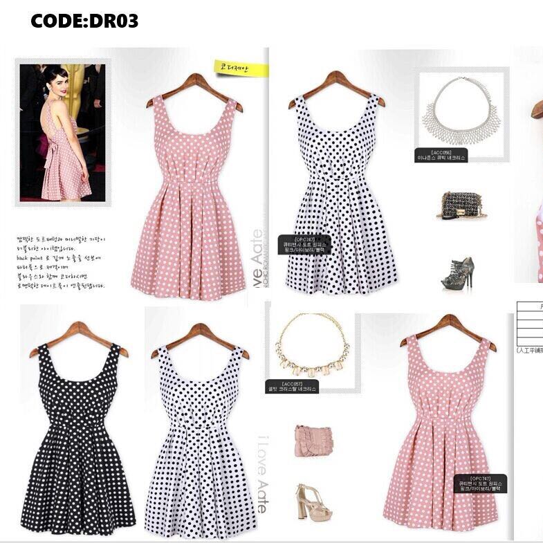 polka dot backless dress