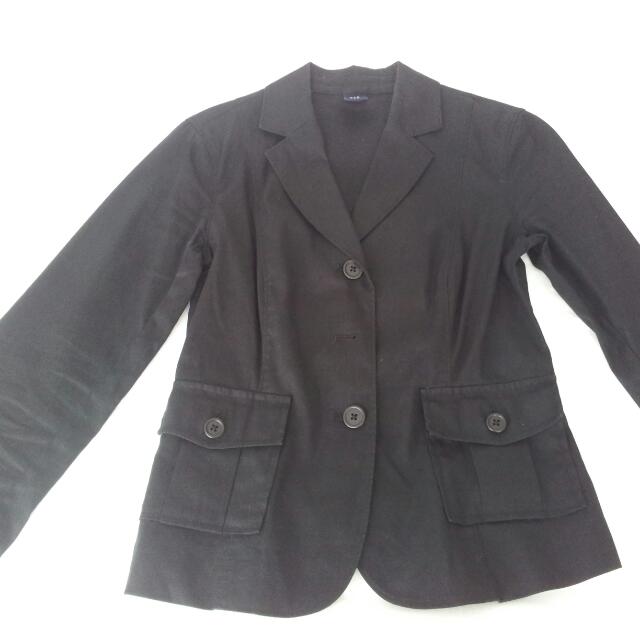 Almost Like New Black Linen Jacket Gap 0 XS