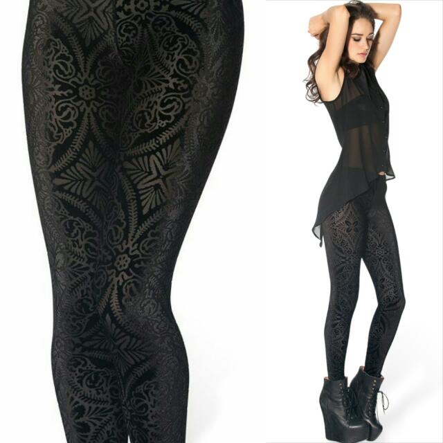 burned velvet leggings