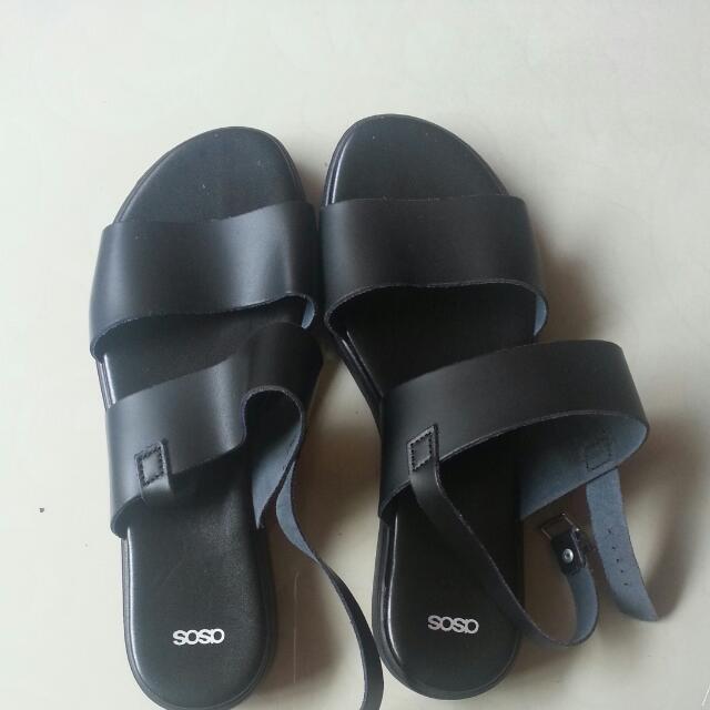 asos black flat sandals