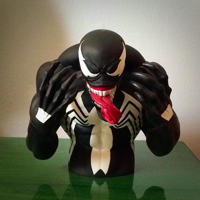 Monogram Marvel Venom Bust Molded Plastic Piggy Bank Spiderman IN STOCK