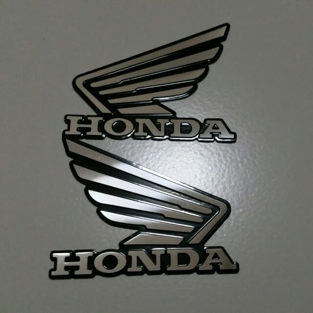  Honda Wings 3D Metallic Sticker Black Motorbikes 