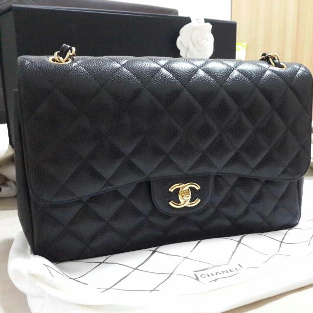 Preloved Chanel Classic Double Flap Bag (Jumbo), Luxury, Bags