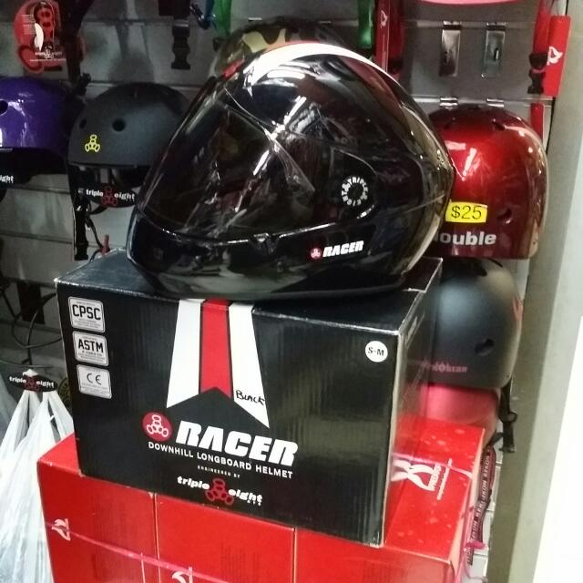 Triple 8 Racer Full Faced Helmet Sports Equipment Bicycles Parts Parts Accessories on Carousell
