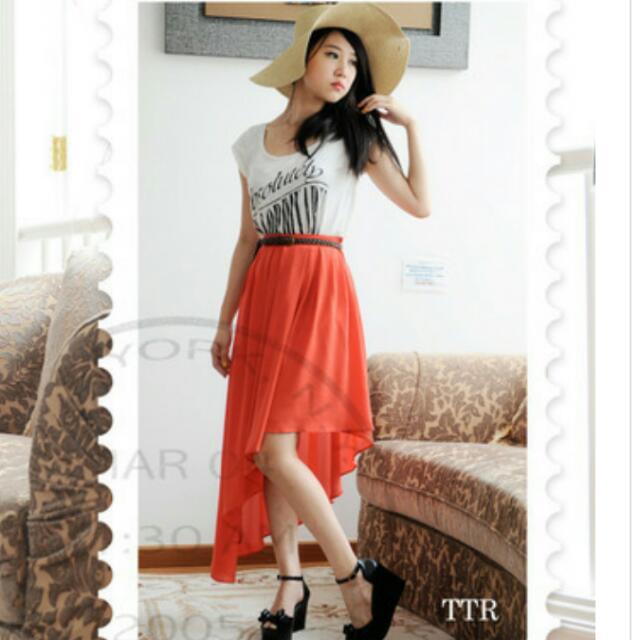 TTR Red Fairylights Fishtail Skirt Women s Fashion Muslimah