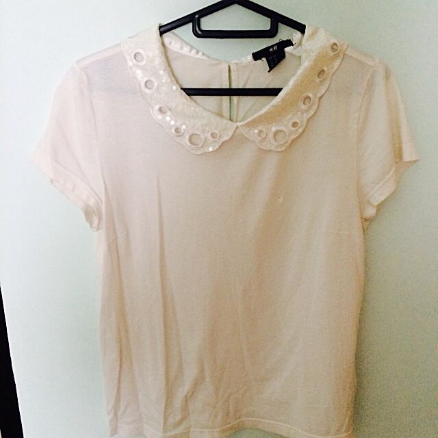 peter pan collar top h&m