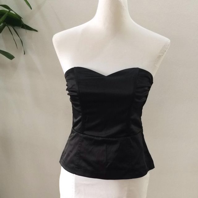 black satin corset top