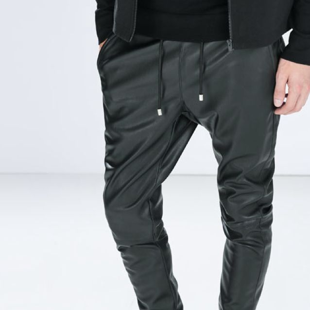 Zara leather joggers sales