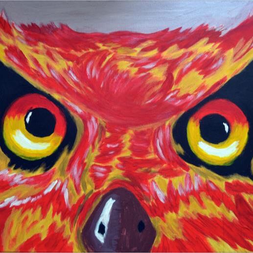 Owl Acrylic Painting In A2 Stretched Canvas Design Craft On