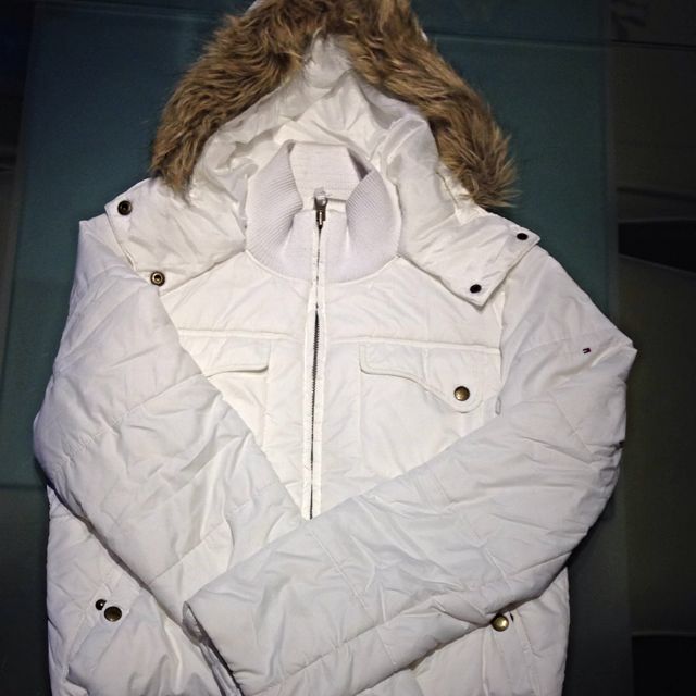 tommy hilfiger white winter down jacket pending Women s