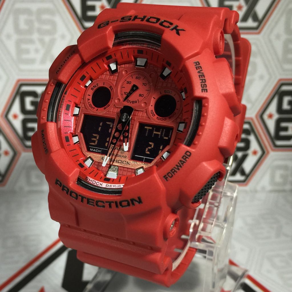 Casio G Shock GA 100C 4ADR Crimson Red