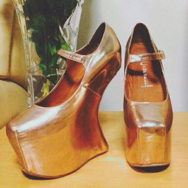 BN Jeffrey Campbell Night Walk Heels In Rose Gold