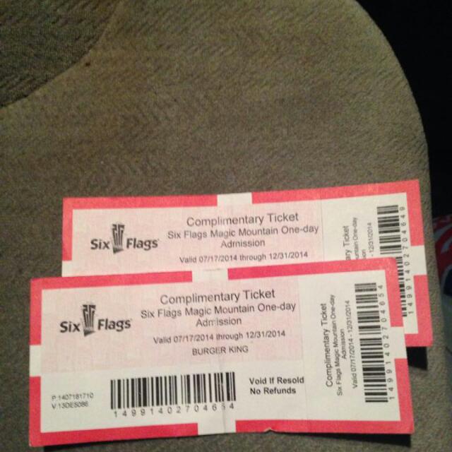2 six flags tickets 2for 60 tickets vouchers event tickets on carousell