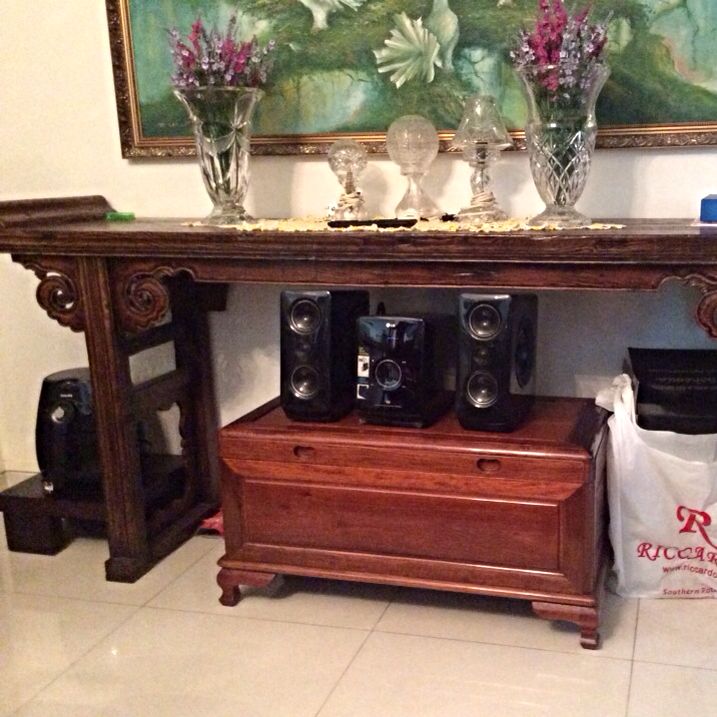 Antique Chinese Wood Console Altar, Altar Console Table