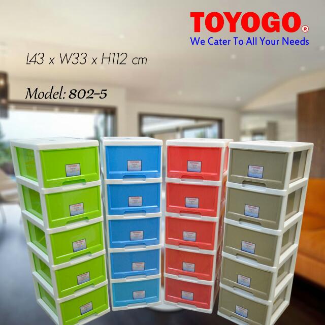 New Cheap 5 Tier Toyogo Plastic Storage Drawer With Wheels